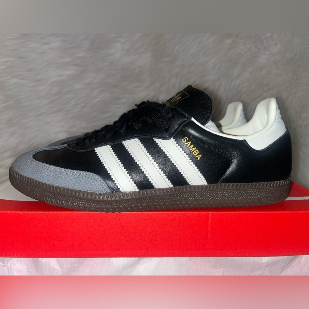Adidas Samba Black White and Gold Trainers